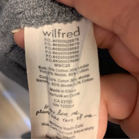 Aritzia Wilfred Roussea Zip Up Cardigan Sweater Medium Grey - Picture 12 of 12